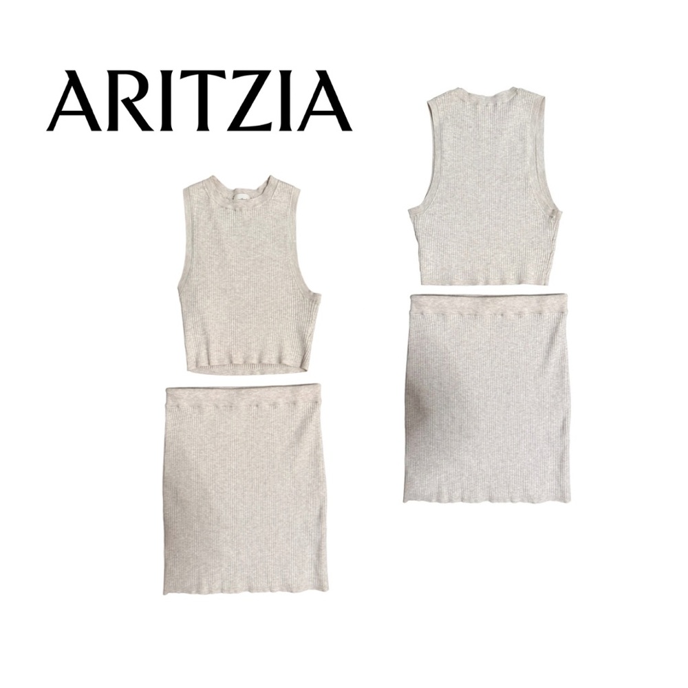 Aritzia Ribbed Knit Skirt Set